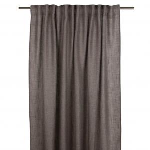 Gardinlängd BROOKLYN, extra lång, enfärgad i stålgrått i tyg med struktur