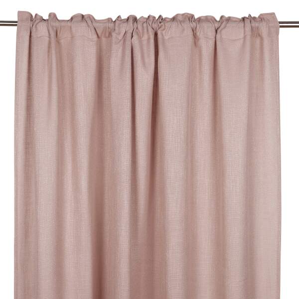 Gardinlängd BROOKLYN, extra lång, enfärgad i ljusrosa i tyg med struktur