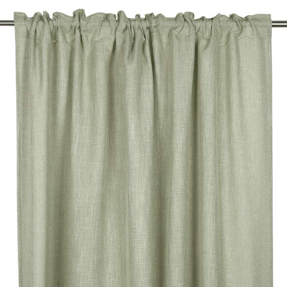 Gardinlängd BROOKLYN, extra lång, enfärgad i ljusgrönt i tyg med struktur