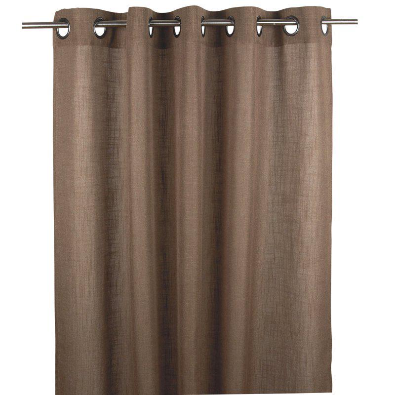 Öljettgardin BROOKLYN, enfärgad i lattefärg i tyg med struktur