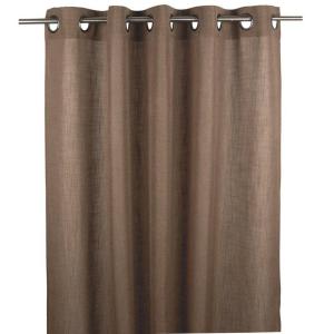 Öljettgardin BROOKLYN, enfärgad i lattefärg i tyg med struktur