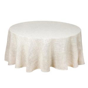 Rund stor Duk ALAN, enfärgad i ett grövre tyg i ljus linnefärg