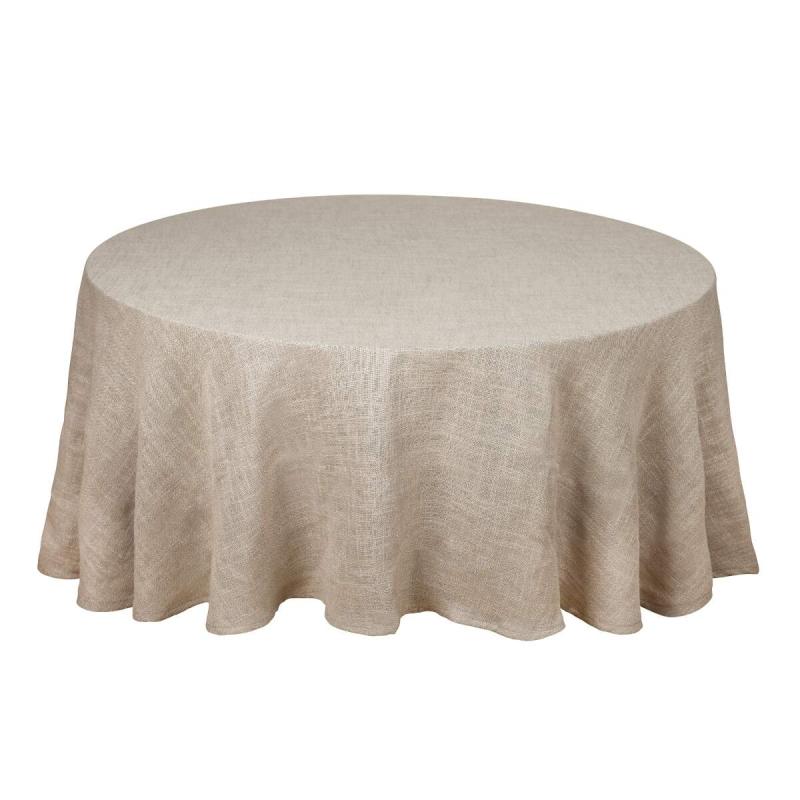 Rund stor Duk ALAN, enfärgad i ett grövre tyg i linnefärg