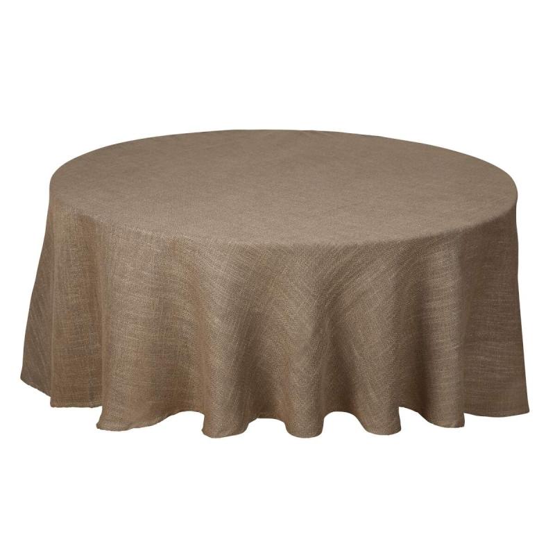 Rund stor Duk ALAN, enfärgad i ett grövre tyg i nougatbrunt