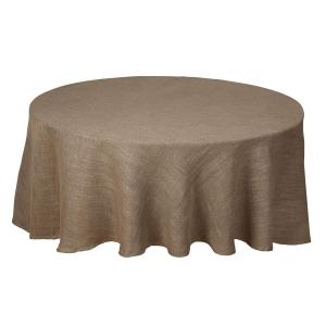 Rund stor Duk ALAN, enfärgad i ett grövre tyg i nougatbrunt