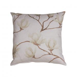 Kuddfodral MAGNOLIA, blommig, 45x45cm, Sand