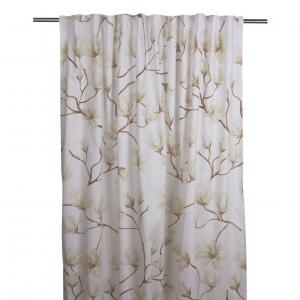 Gardinlängd MAGNOLIA, blommig, 2x145x245cm, Sand