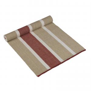 Löpare BETTY 35x120 cm randig, lin och tegel