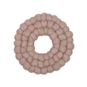 Grytunderlägg RULLE tillverkad i tovad ull i rosa