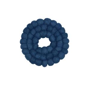 Grytunderlägg RULLE tillverkad i tovad ull i blått