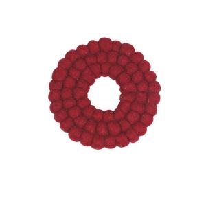 Grytunderlägg RULLE tillverkad i tovad ull i rött