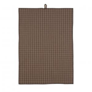Kökshandduk TURE 2-pack, rutig, choklad
