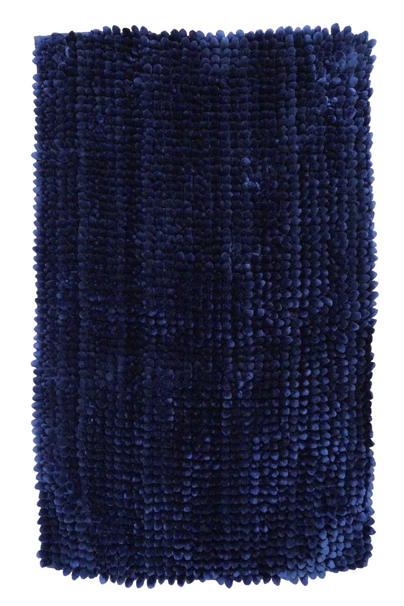 Badrumsmatta CARAT i mjuk chenille med härlig lyster, stl. 50x80cm, blå