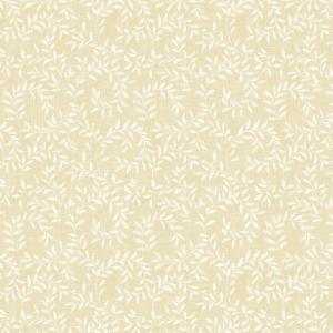 Vaxduk på metervara, SMALL LEAF med små vita blad på ljusgul botten