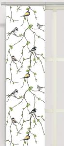 Panelgardin FÅGELFEST, 2 st 43x240 cm, svenska småfåglar, multi