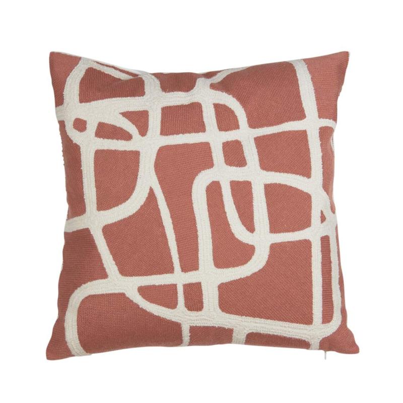 Kuddfodral STREET, grafiskt mönster, 48X48 cm Peach