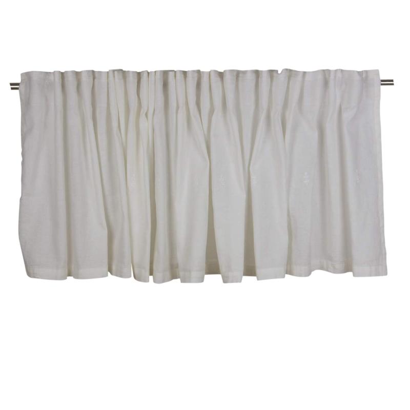 Gardinkappa ANNA, broderad kvist, 55X250cm offwhite