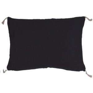 Kuddfodral VILJA, enfärgad med tofsar, Svart, 40x60cm