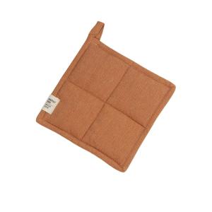 Grytlapp VIDE återvunnen textil, enfärgad med stickningar, stl:20x20cm, peach