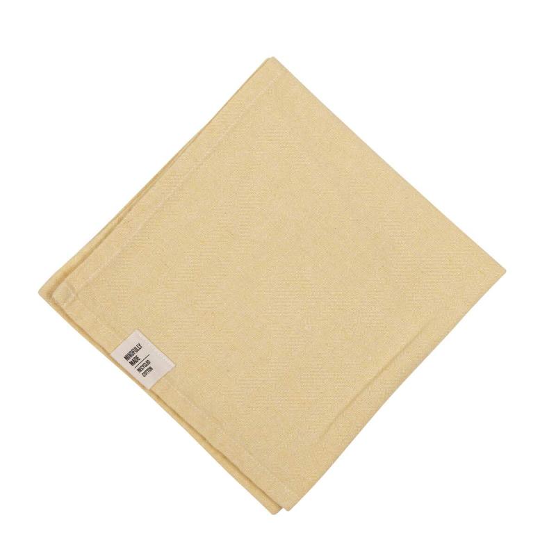Tygservett, liten duk VIDE, enfärgad i återvunnen textil i gult