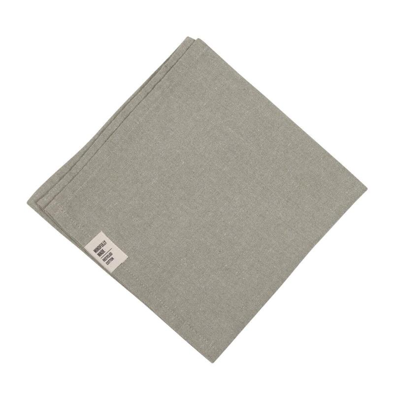 Tygservett, liten duk VIDE, enfärgad i återvunnen textil i lindblomsgrön