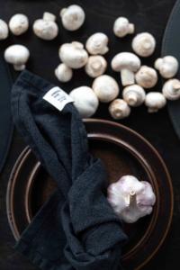 Servett VIDE, 45X45cm, återvunnen textil, enfärgad, svart