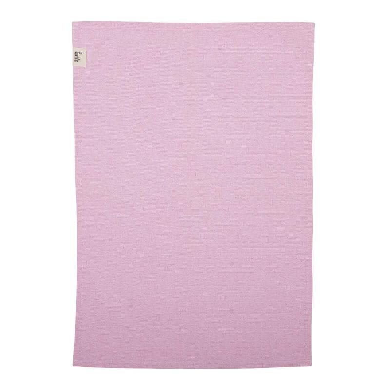 Kökshandduk VIDE, enfärgad i återvunnen textil i rosa