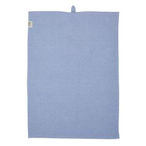 Kökshandduk VIDE, återvunnen textil, enfärgad, Stl. 50X70 cm, blå