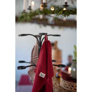 Kökshandduk VIDE, återvunnen textil, enfärgad , 50X70 cm röd