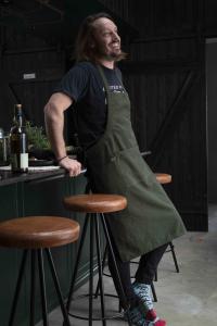 Förkläde Vide, återvunnen textil, enfärgad, Stl. 63X90cm, grön