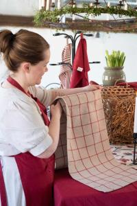 Förkläde Vide, återvunnen textil, enfärgad, Stl. 63X90cm, röd