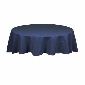 Duk VIDE, rund, enfärgad i återvunnen textil i marinblått