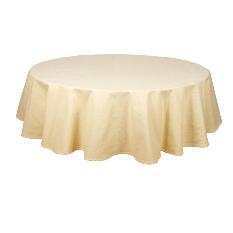 Duk VIDE, rund, enfärgad i återvunnen textil i gult