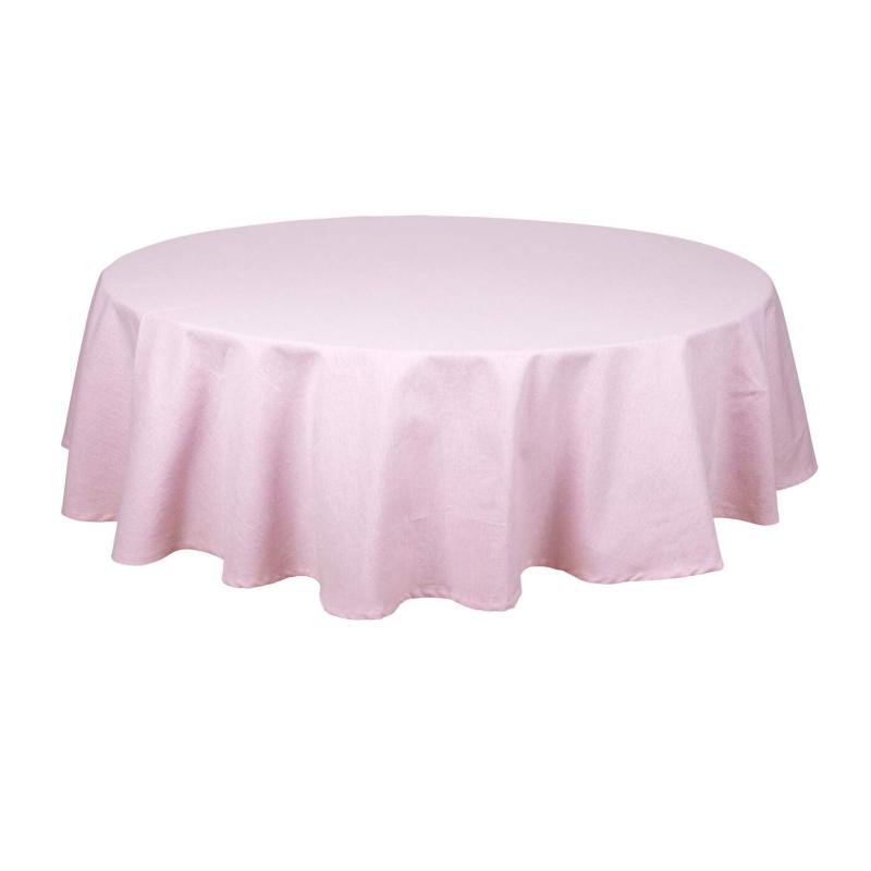 Duk VIDE, rund, enfärgad i återvunnen textil i rosa