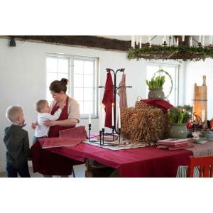 Duk Vide, återvunnen textil, enfärgad, stl:140x300cm, röd