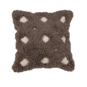 Kuddfodral Sean i ull och bomull, diamantformade rutor, Brun