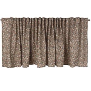 Gardinkappa Nanna, småblommig, Stl:55x250cm, beige, gråblå, roströd