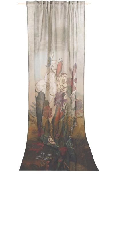 Gardinlängd Carmen, digitaltryckt blommönster. Stl.2x140x250cm, Multifärgad