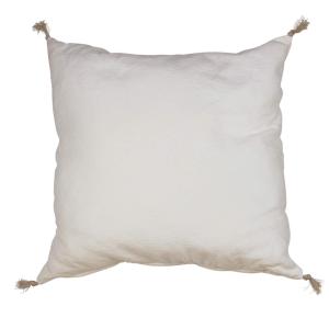 Kuddfodral MILLA, enfärgad med tofsar, Stl. 60x60cm, offwhite