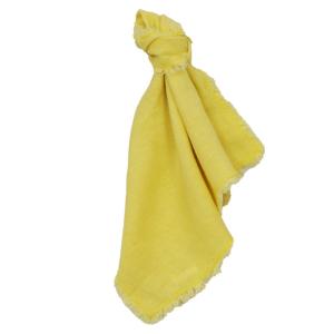 Servett LINNE, enfärgad med fransad kant, gul