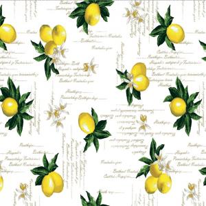 Vaxduk på metervara med citroner