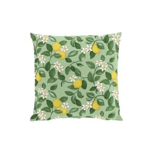 Kuddfodral CITRONLYCKA med gula citroner på grön bottenfärg