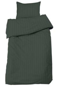 Bäddset MIRAGE, stilig vävd rand med hotellkänsla i skön satin i mörkgrönt