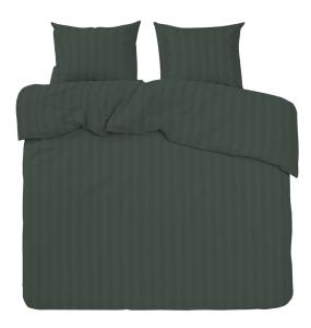 Bäddset MIRAGE KINGSIZE, stilig vävd rand med hotellkänsla i skön satin i mörkgrönt