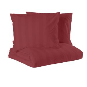 Bäddset MIRAGE KINGSIZE, stilig vävd rand med hotellkänsla i skön satin i julrött