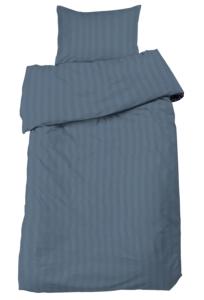 Bäddset MIRAGE, stilig vävd rand med hotellkänsla i skön satin i blått