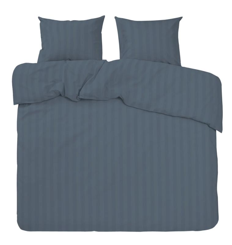 Bäddset MIRAGE KINGSIZE, stilig vävd rand med hotellkänsla i skön satin i blått