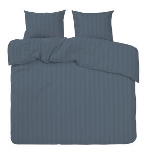 Bäddset MIRAGE KINGSIZE, stilig vävd rand med hotellkänsla i skön satin i blått