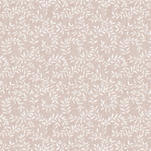 Vaxduk på metervara, SMALL LEAF med små vita blad på ljusrosa botten