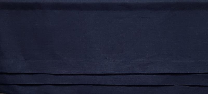 Nora Fuskhisskappa Blå 40cm i 100% lin med tre lagda veck